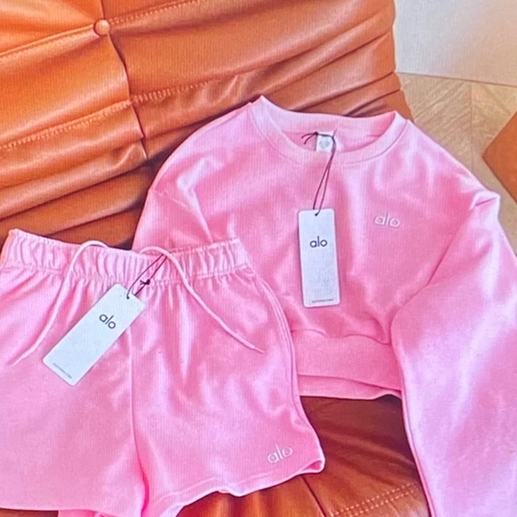 ALO Yoga Tops - ALO Yoga Kids Bright Pink Pajama Set